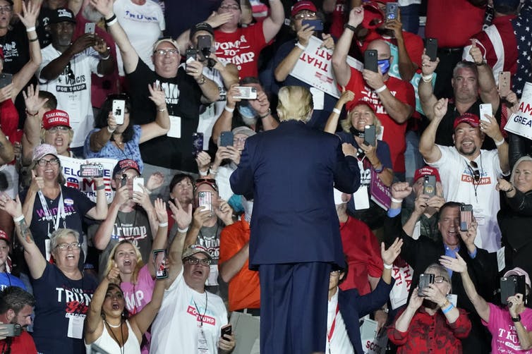 Audience view of Trump's Sanford, Florida, rally on Oct. 12, 2020