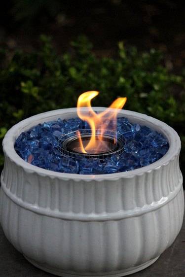 lit fire pit