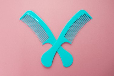 turquoise plastic combs