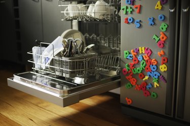 Dishwasher loaded with items