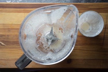 Soapy water inside blender