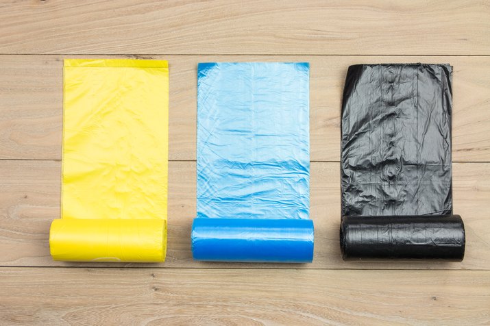 Colored garbage bags roll