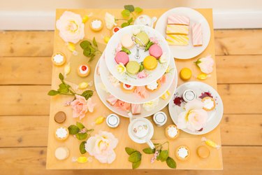 Table with assortment of cakes and confectionery