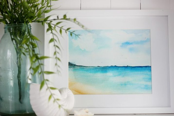 Watercolor beach painting