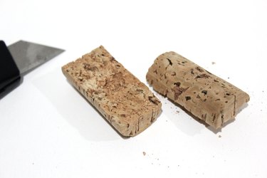 cut cork halves