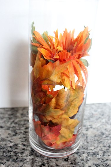 vase with leaves