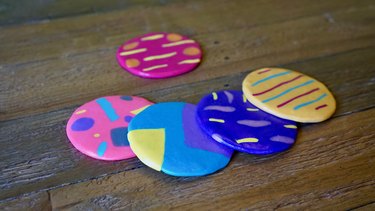 DIY Colorful Abstract Art Polymer Clay Coasters