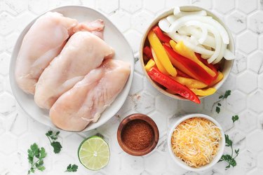 Ingredients for fajita stuffed chicken breast