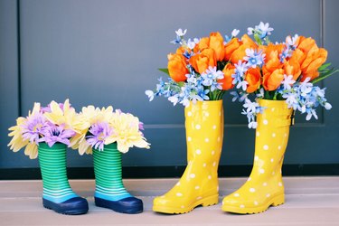 floral rainboots