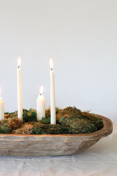 DIY moss bowl centerpiece