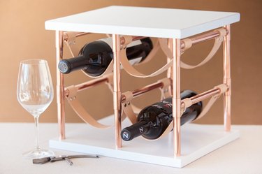 How to Make a Copper Pipe and Leather Wine Rack
