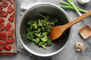 Marinate the broccoli
