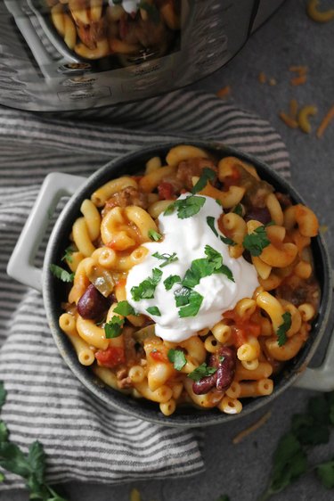 Instant Pot chili mac and cheese