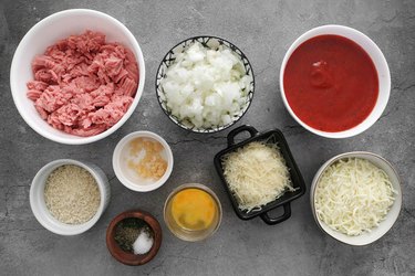 Ingredients for baked Parmesan turkey meatballs