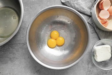 Separate egg yolks and egg whites