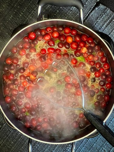 boil and crush cranberries