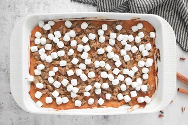 Add marshmallows and return to oven