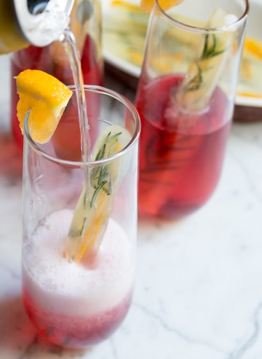 Cranberry cocktail with flavored seltzer water