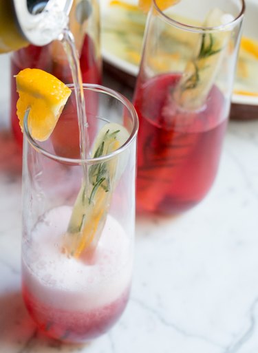 Cranberry cocktail with flavored seltzer water