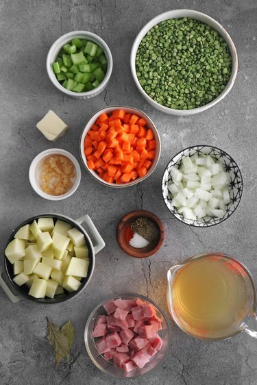 Ingredients for split pea soup