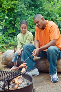 Grab your dogs and buns. The fire pit is a great place to enjoy a meal.