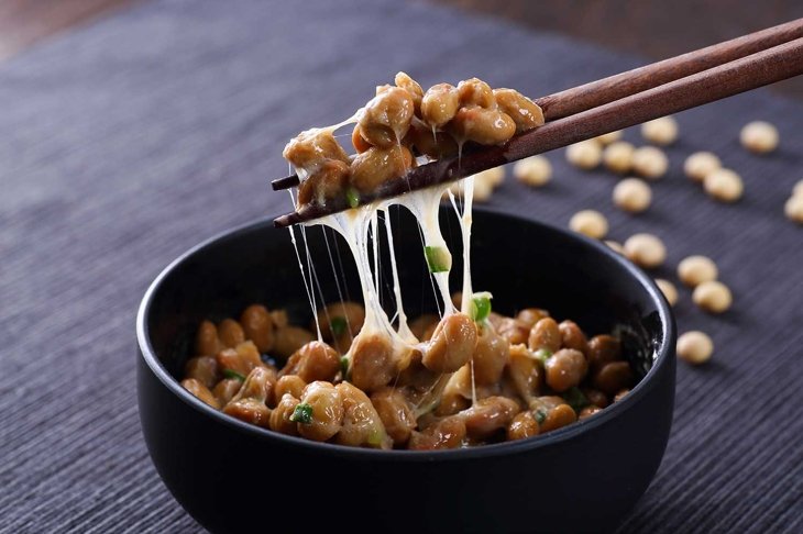 Japanese Natto on wooden table
